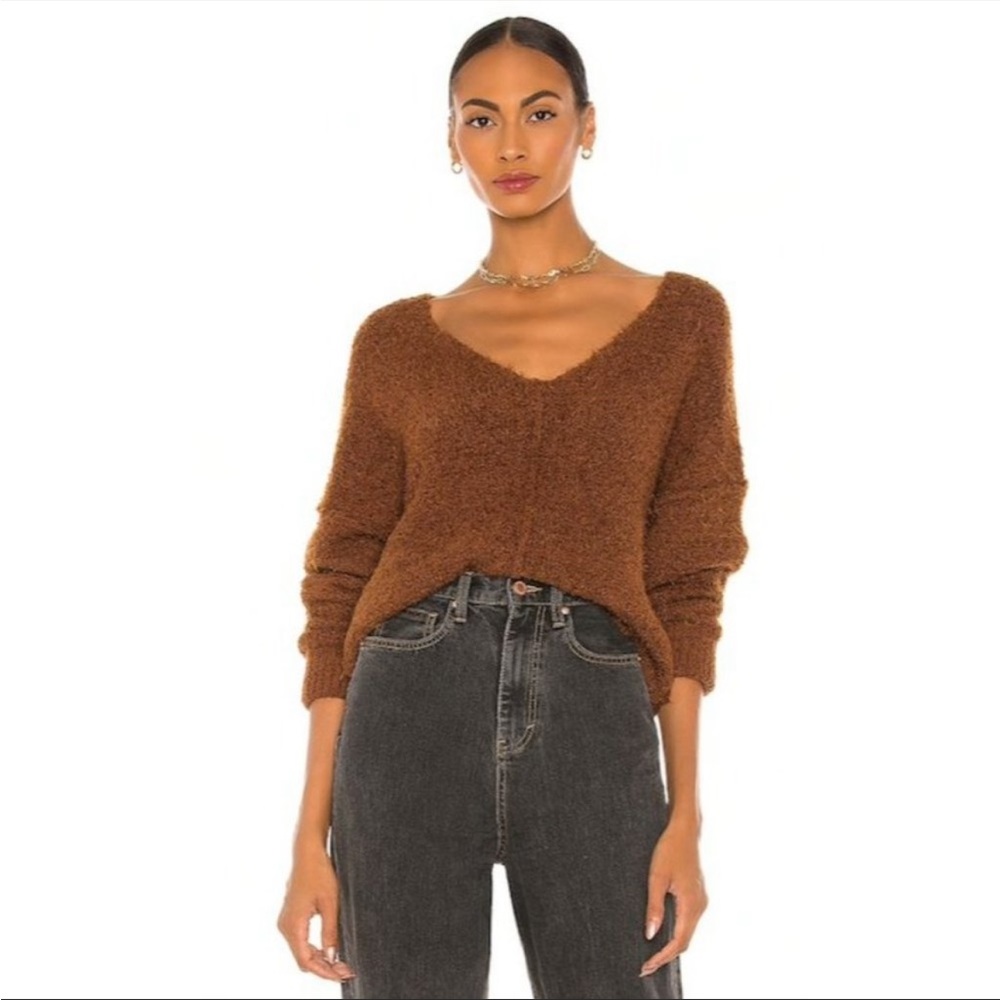 Free People Icing V Pullover color Mocha Java